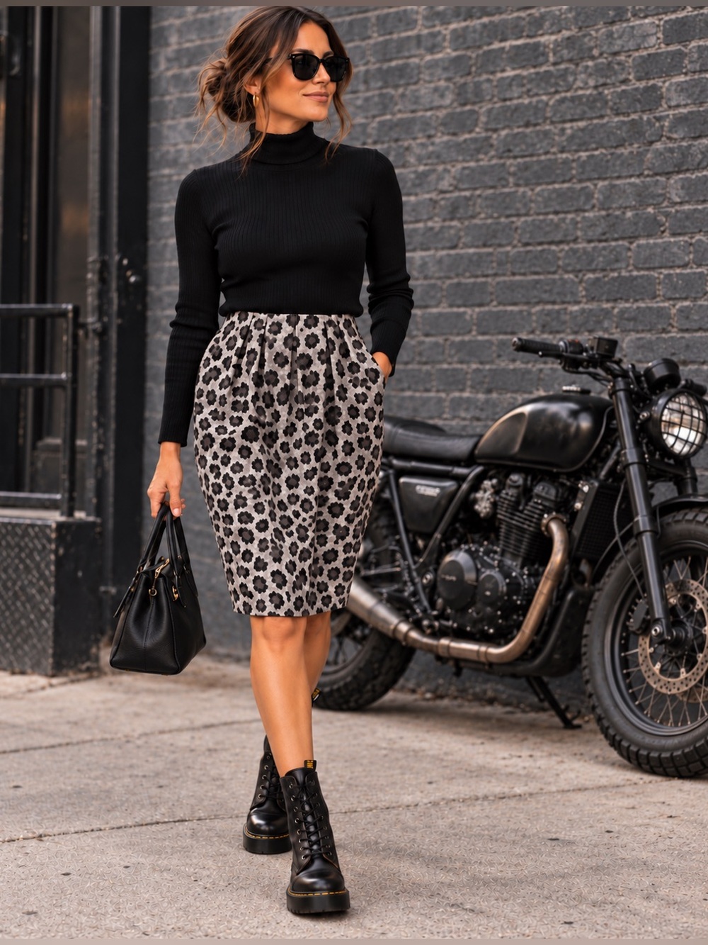 Dana Buchman 100% Silk Leopard Print Skirt